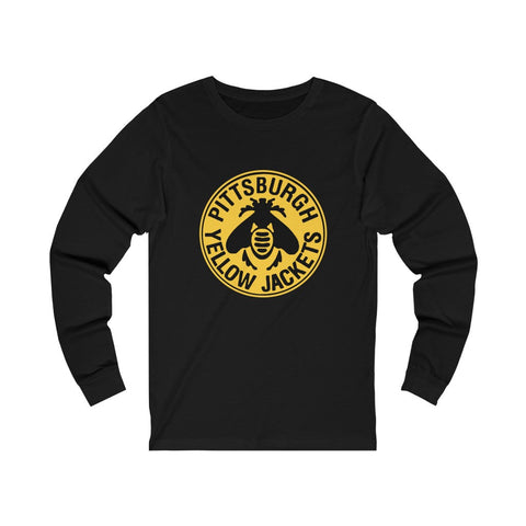 Pittsburgh Yellow Jackets Long Sleeve Shirt  Vintage Ice Hockey Black XS 