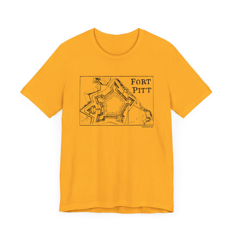 Fort Pitt Map - Retro - Short Sleeve t-shirt