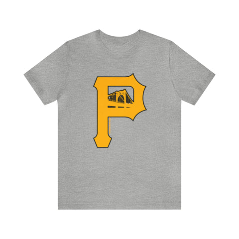 Bridges - P for Pittsburgh Series - Short Sleeve Tee T-Shirt Printify Athletic Heather S 