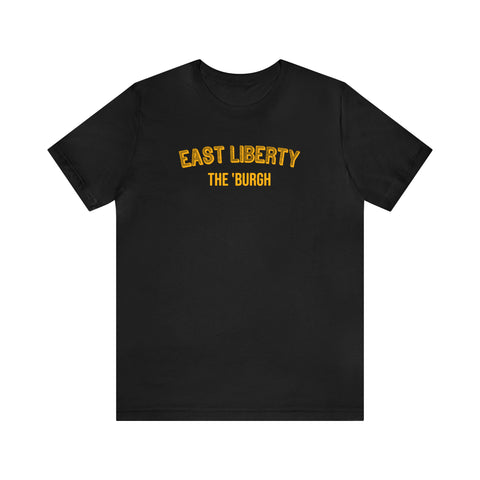 East Liberty  - The Burgh Neighborhood Series - Unisex Jersey Short Sleeve Tee T-Shirt Printify Black S 