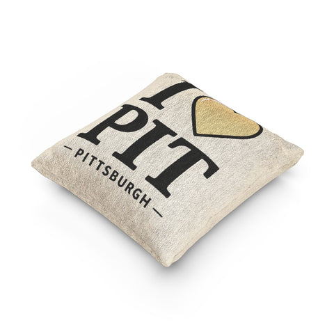 Woven Pillow — I Love PIT (Pittsburgh) Decorative Throw Pillow