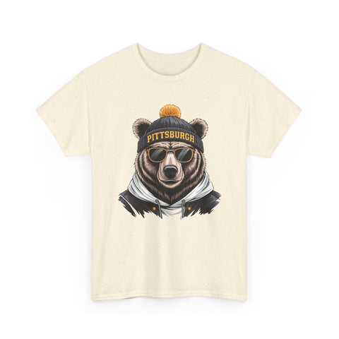 Pittsburgh Game Day Bear - Unisex Heavy Cotton Tee