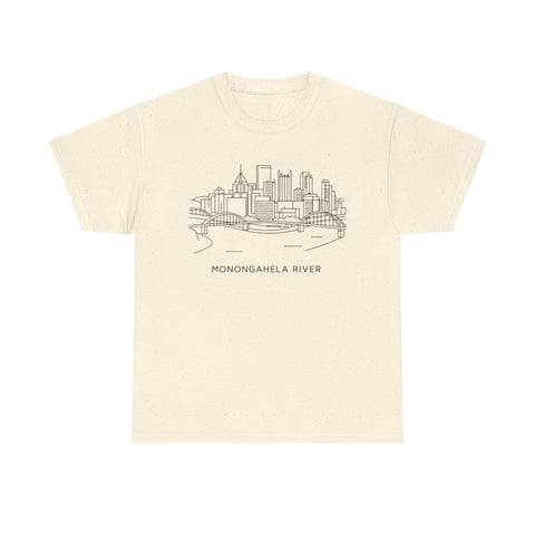 Monongahela River Skyline - Unisex Heavy Cotton Tee