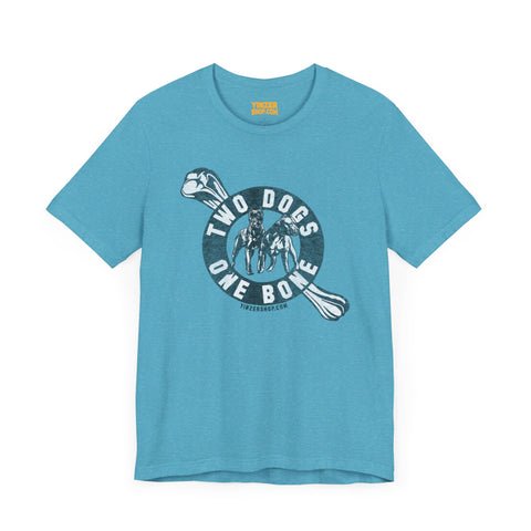 Two Dogs One Bone - Pittsburgh Football -  Short Sleeve Tee T-Shirt Printify Heather Aqua S 