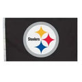 Pittsburgh Steelers Black Circle Logo Flag 3×5 Flag Turnovers Inc   