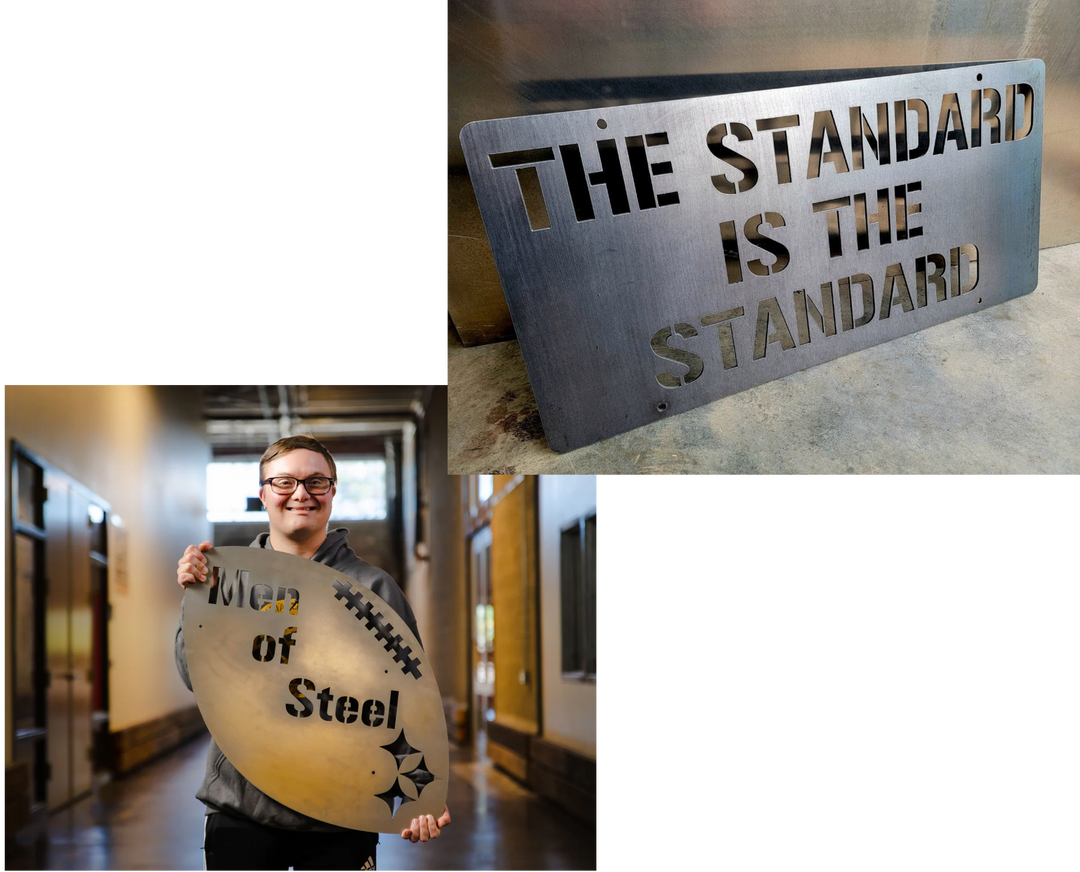 Steeler Fan Man Cave Bundle - Men of Steel & The Standard is the Standard Steel Wall Art Steel Wall Art YinzerShop   