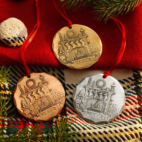 2026 Annual Ornament- Cozy Christmas Hearth (Aluminum) - YinzerShop