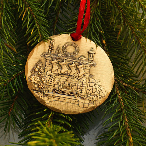 2026 Annual Ornament- Cozy Christmas Hearth (Bronze) - YinzerShop