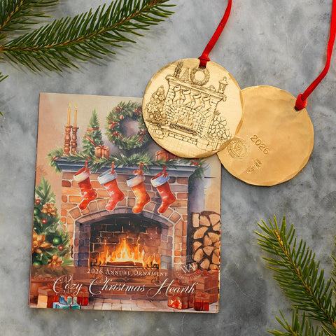 2026 Annual Ornament- Cozy Christmas Hearth (Bronze) - YinzerShop