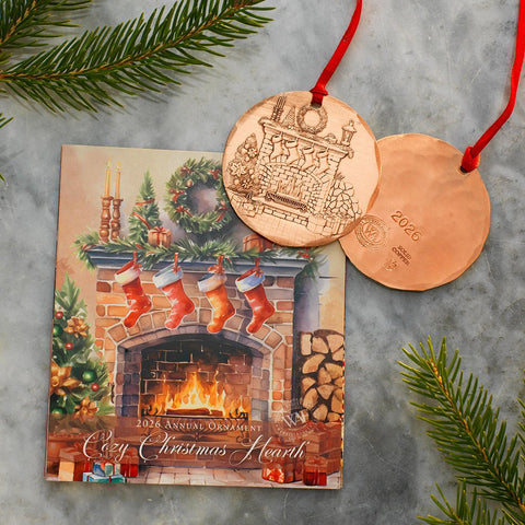 2026 Annual Ornament- Cozy Christmas Hearth (Copper) - YinzerShop