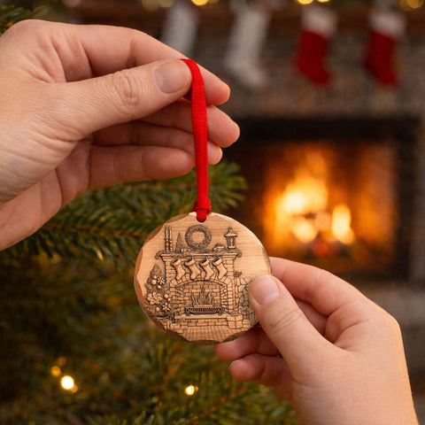 2026 Annual Ornament- Cozy Christmas Hearth (Copper) - YinzerShop