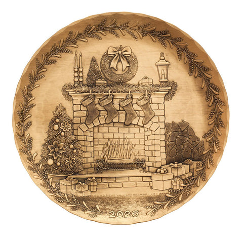 2026 Annual Plate - Cozy Christmas Hearth (Bronze) - YinzerShop