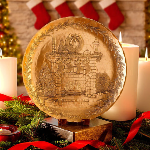 2026 Annual Plate - Cozy Christmas Hearth (Bronze) - YinzerShop