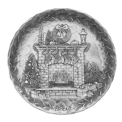 2026 Annual Plate - Cozy Christmas Hearth (Pewter) - YinzerShop