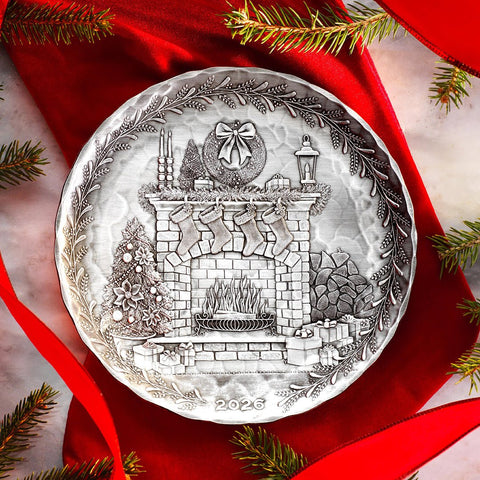 2026 Annual Plate - Cozy Christmas Hearth (Pewter) - YinzerShop
