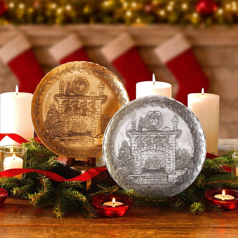 2026 Annual Plate - Cozy Christmas Hearth (Pewter) - YinzerShop