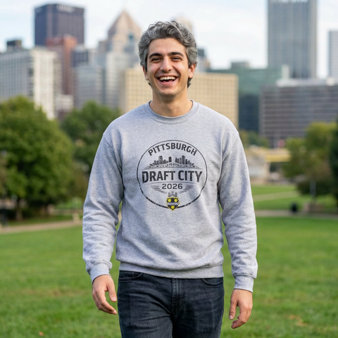 Pittsburgh Crewneck Sweatshirt – City Skyline NFL Draft 2026 Apparel | Soft Cotton Blend