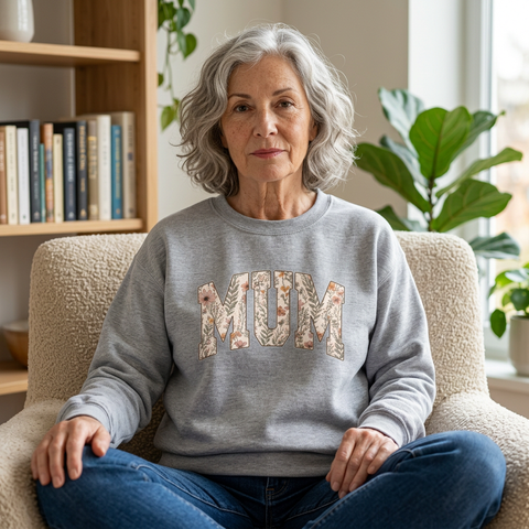 Pittsburgh “Mum” Sweatshirt – Yinzer Mother’s Day Crewneck Mom Floral Varsity
