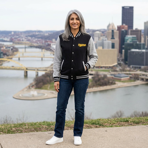 Varsity Jacket – Vintage Gold Pittsburgh Script Patch