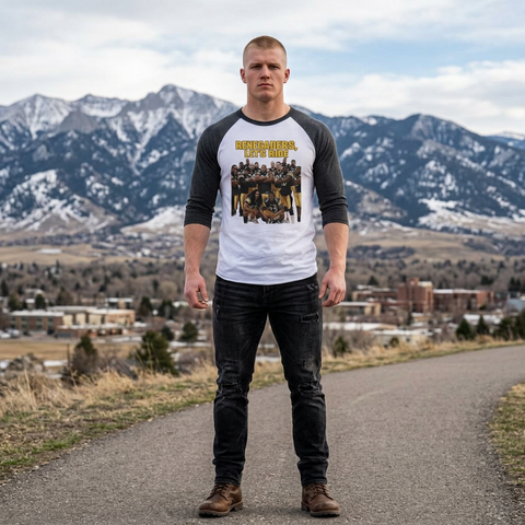 "Renegaders, Let’s Ride" Vintage Football Team Graphic Raglan 3/4 Sleeve Shirt