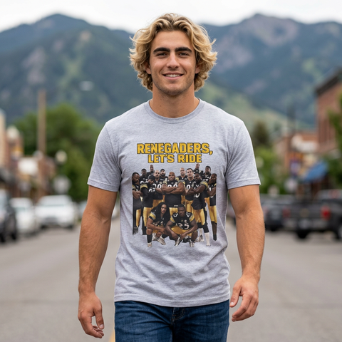 Renegaders Let's Ride Football Team T-Shirt — Vintage Team Photo Tee