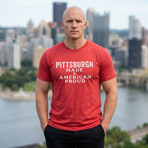 Pittsburgh Made & American Proud Tee — Retro Pride Graphic T-Shirt