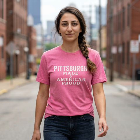 Pittsburgh Made & American Proud Tee — Retro Pride Graphic T-Shirt