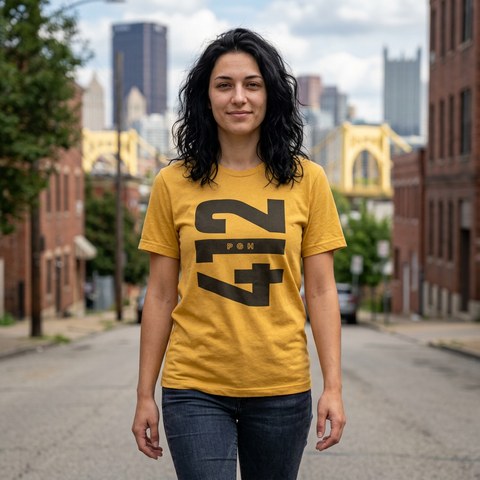 412 Bold Vertical Number Tee — Minimalist Monochrome Graphic T-Shirt