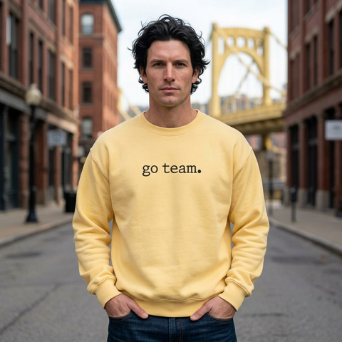 'go team.' Sweatshirt — Minimalist Team Spirit Crewneck Comfort Colors Sweatshirt