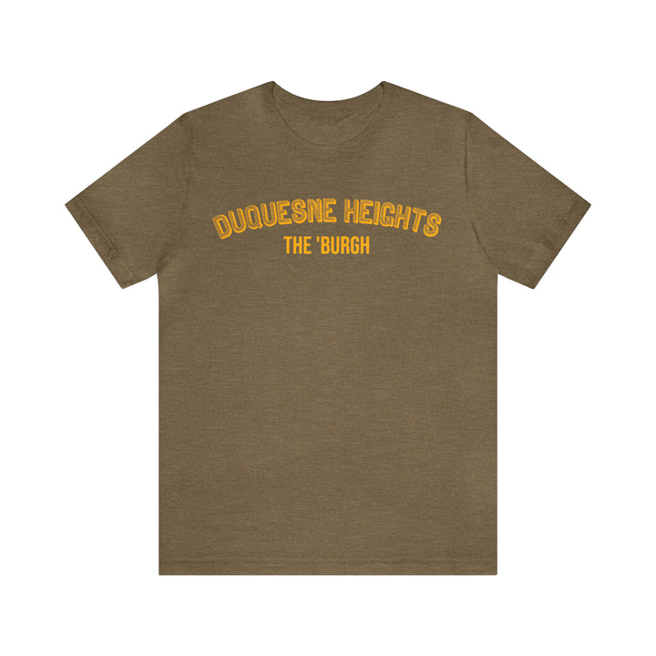 Duquesne Heights  - The Burgh Neighborhood Series - Unisex Jersey Short Sleeve Tee T-Shirt Printify Heather Olive S 