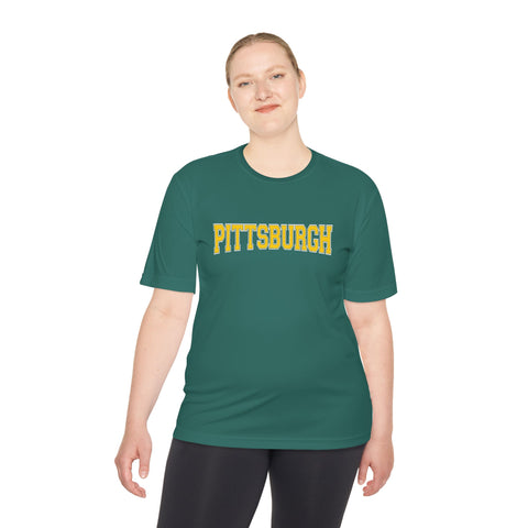 Pittsburgh Varsity Letters - Sport-Tek Unisex Moisture Wicking Tee
