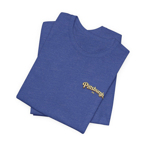 Vintage Pittsburgh Sunset (Print on Back) - Unisex Jersey Short Sleeve Tee