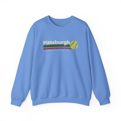 Vintage Pittsburgh Softball - Heavy Blend™ Crewneck Sweatshirt
