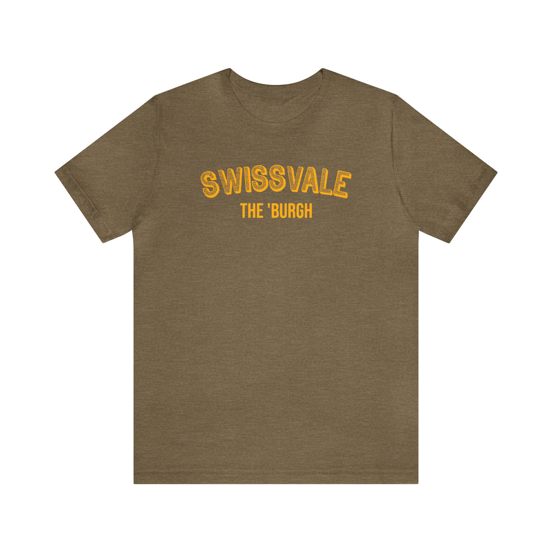 Swissvale - The Burgh Neighborhood Series - Unisex Jersey Short Sleeve Tee T-Shirt Printify Heather Olive S 