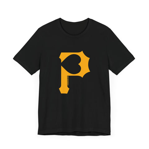 Heart of Pittsburgh - P for Pittsburgh Series - Short Sleeve Tee T-Shirt Printify   