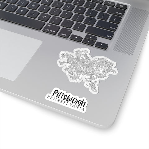 Pittsburgh Neighborhood Map -  Kiss-Cut Stickers