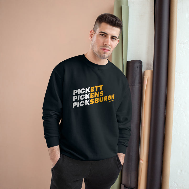 Pickett, Pickens, Picksburgh Champion Sweatshirt Sweatshirt Printify   
