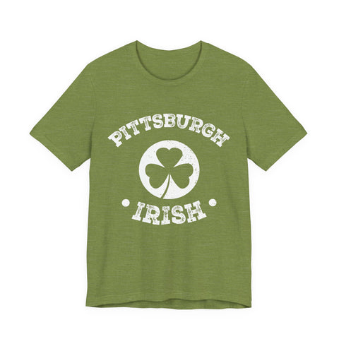 Unisex Jersey Tee Pittsburgh Irish - Soft Breathable Fabric Short Sleeve Shirt