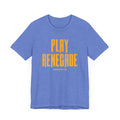 Play Renegade Distressed Font - Short Sleeve Shirt T-Shirt Printify Heather Columbia Blue XS 