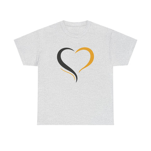 Black and Yellow Heart - Unisex Heavy Cotton Tee