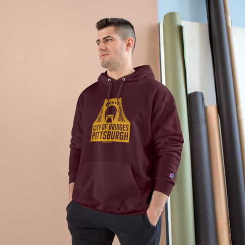 Pittsburgh, City of Bridges - Champion Hoodie Hoodie Printify   