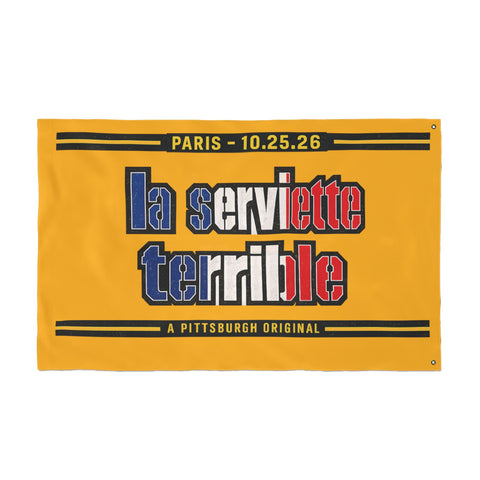 Pittsburgh Steelers French Flag Towel – "La Serviette Terrible" - Double Sided Flag
