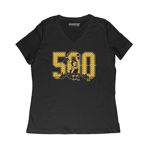 Pittsburgh Penguins Sidney Crosby: 500 Goals T-Shirt T-Shirt BreakingT Small Women's V-Neck T-Shirt 