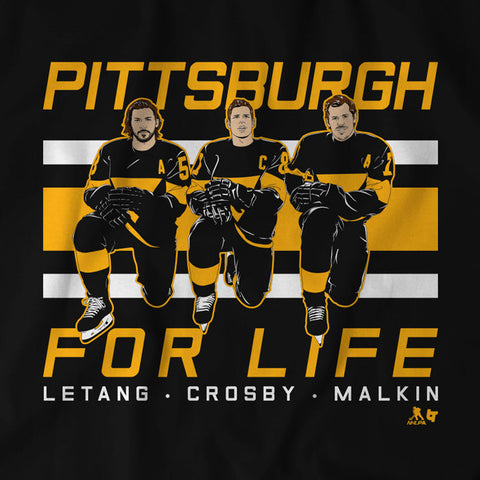 Kris Letang, Sidney Crosby, and Evgeni Malkin: Pittsburgh For Life T-Shirt T-Shirt BreakingT   