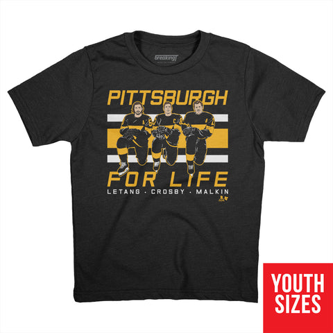 Kris Letang, Sidney Crosby, and Evgeni Malkin: Pittsburgh For Life T-Shirt T-Shirt BreakingT Small Youth T-Shirt 