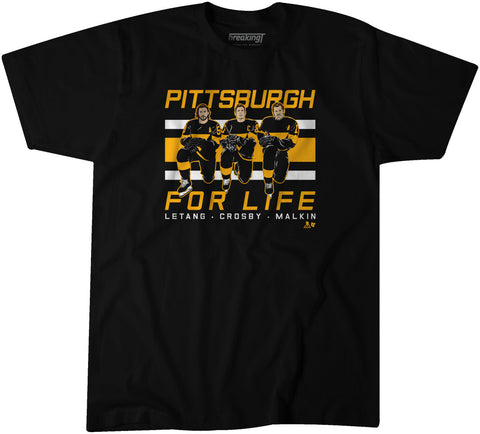 Kris Letang, Sidney Crosby, and Evgeni Malkin: Pittsburgh For Life T-Shirt T-Shirt BreakingT Small Adult T-Shirt 