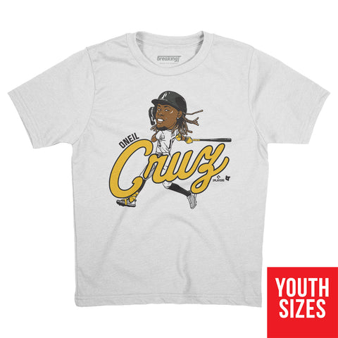 Pittsburgh Pirates Oneil Cruz: Caricature T-Shirt T-Shirt BreakingT Small Youth T-Shirt 