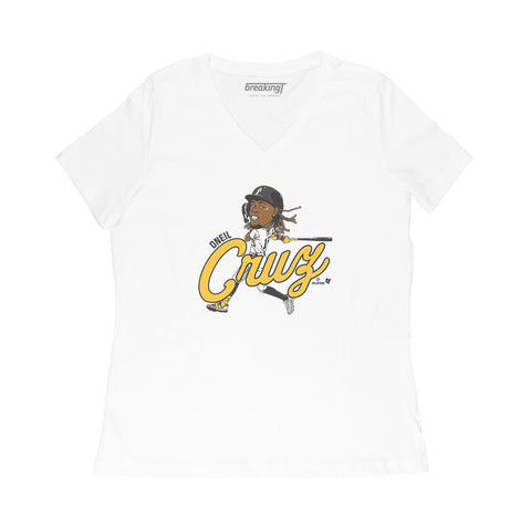 Pittsburgh Pirates Oneil Cruz: Caricature T-Shirt T-Shirt BreakingT Small Women's V-Neck T-Shirt 