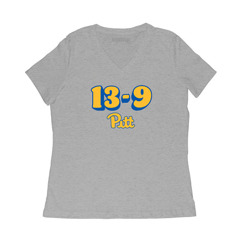 Pitt Panthers Pitt Football: 13-9 T-Shirt T-Shirt BreakingT Small Women's V-Neck T-Shirt 