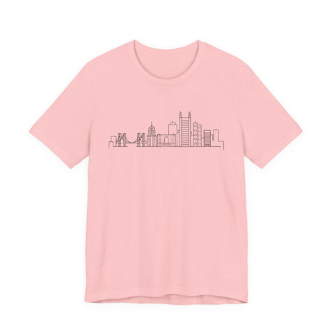 Pittsburgh Skyline Doodle - Unisex Jersey Short Sleeve Tee